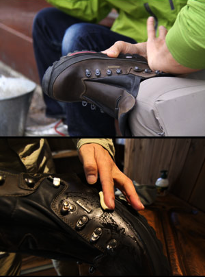【自分でやってみる！】ヌバックレザー登山靴WAX仕上げ3回塗り加工用フルメンテナンスセット【ブラウンレザー】